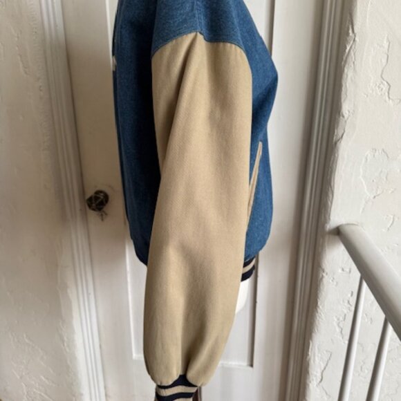 RARE VIntage Universal Studios Woody Woodpecker Denim Varsity Jacket Size M - Picture 9 of 10